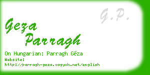 geza parragh business card