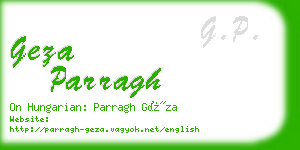 geza parragh business card